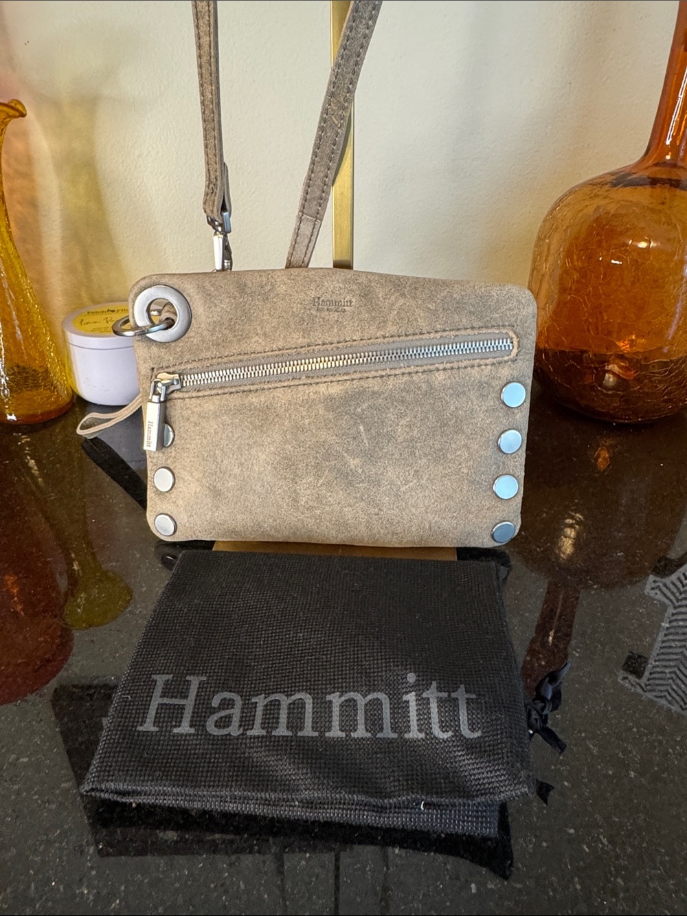 Hammitt Small Crossbody in Taupe with Silver Accents
